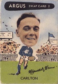 1954 Argus Football Swap Cards #2 Max Wenn Front